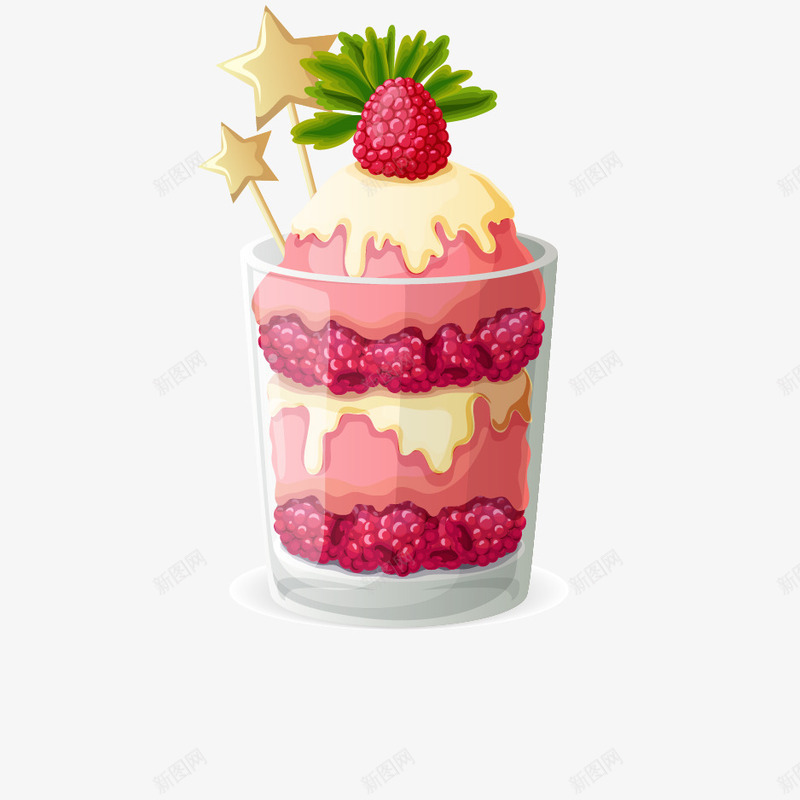 美味草莓冰淇淋矢量图ai免抠素材_新图网 https://ixintu.com 冰淇淋 夏天 美味 草莓 矢量图