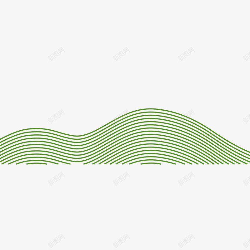 绿色起伏曲线png免抠素材_新图网 https://ixintu.com 写意线条 创意装饰 曲线 线条 绿色 连绵起伏
