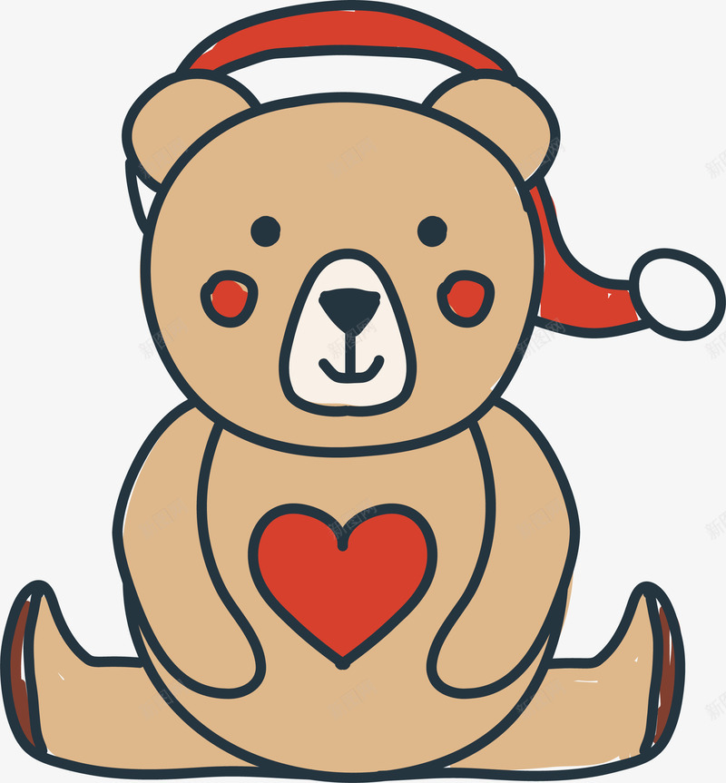 爱心圣诞小熊矢量图ai免抠素材_新图网 https://ixintu.com 卡通小熊 圣诞小熊 圣诞节 小熊 棕色小熊 矢量png 矢量图