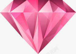 手绘粉色钻石矢量图素材