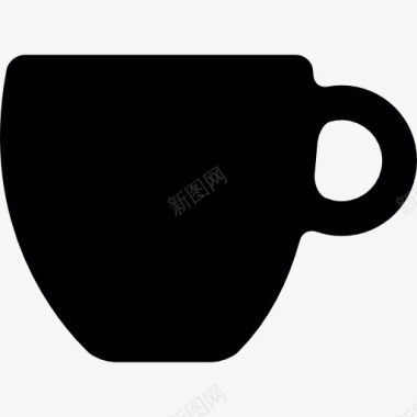黑咖啡杯图标图标