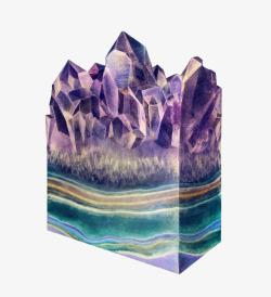 紫色钻石岩石素材