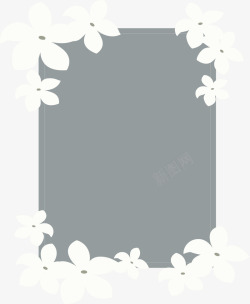 茉莉边框精美白色茉莉花边框矢量图高清图片