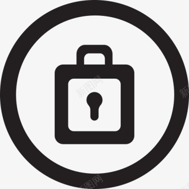 linecon锁通过密码圆安全电子商务图标图标