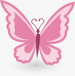 手绘粉色蝴蝶矢量图素材