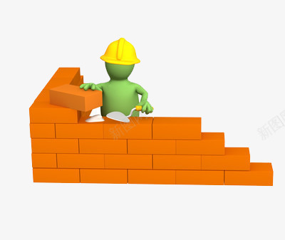 一个工人正在建设房子png免抠素材_新图网 https://ixintu.com 安全帽 建筑 砌砖 砌砖工人