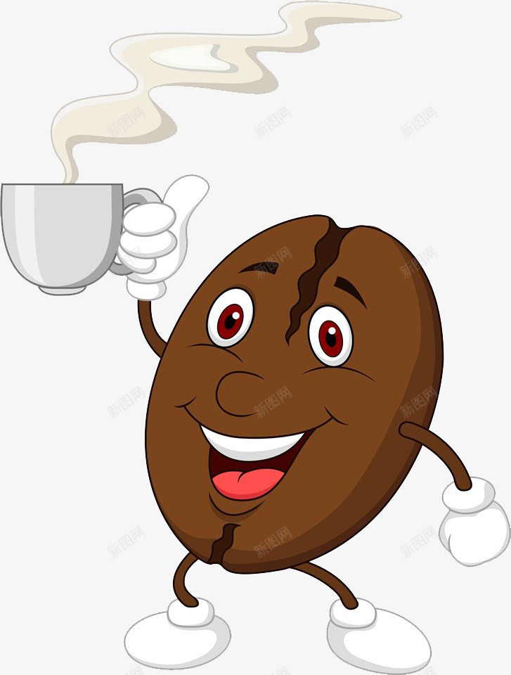 咖啡豆喝咖啡png免抠素材_新图网 https://ixintu.com 凉爽 卡通手绘 口渴 咖啡 喝 水 清爽 饮料