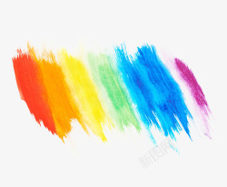 手绘水彩彩虹色块素材