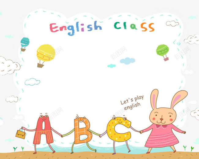 英语教学书png免抠素材_新图网 https://ixintu.com 书本 卡通 学习 小兔 手绘
