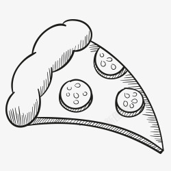 黑白三角形底卡通手绘披萨高清图片