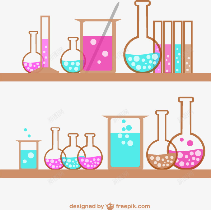 彩绘化学实验器皿矢量图ai免抠素材_新图网 https://ixintu.com 彩绘化学实验器皿矢量素材烧瓶广口瓶试剂瓶试验玻璃器皿化学实验器皿化学 矢量图