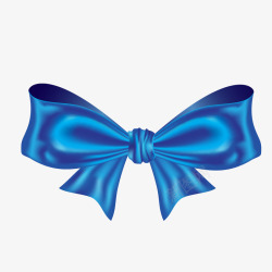 蓝色缎带蝴蝶结素材