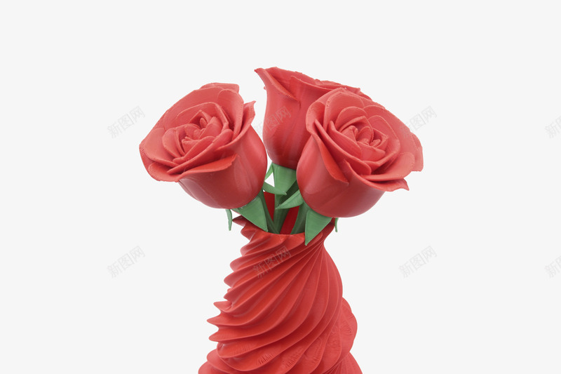 3D打印玫瑰花图标png_新图网 https://ixintu.com 打字 标识 玫瑰花 立体图 红色玫瑰