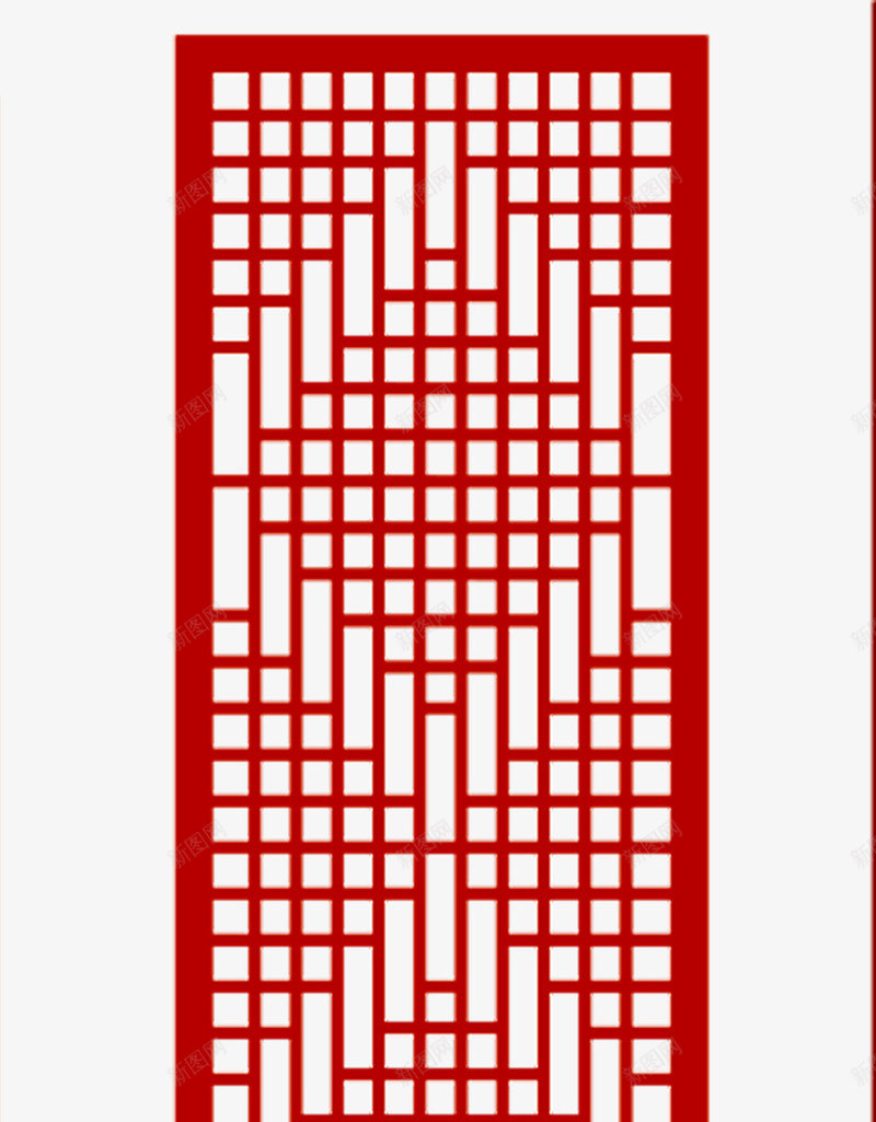 长方形红色方格子png免抠素材_新图网 https://ixintu.com 中国红 方格子 格子 棱格