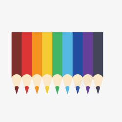 七彩铅笔彩虹铅笔矢量图高清图片