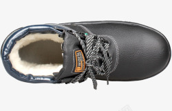 防刺实物黑色保暖安全鞋俯视照高清图片