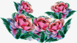 水彩精美手绘玫瑰花素材