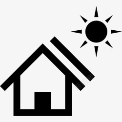 房地产阳光太阳能电池板图标高清图片
