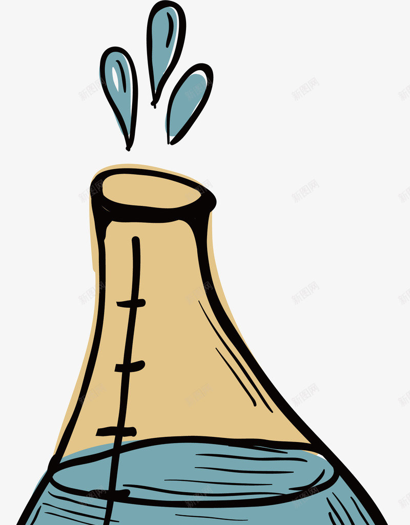 化学实验锥形瓶png免抠素材_新图网 https://ixintu.com 做实验 化学实验 手绘风 矢量png 科学 科学实验
