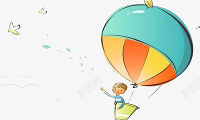 卡通热气球png免抠素材_新图网 https://ixintu.com 卡通 插画 热气球 简单