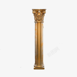 简单金色木头柱子素材