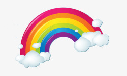 彩虹线云朵彩虹高清图片
