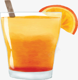 手绘风橘黄色橙汁矢量图素材