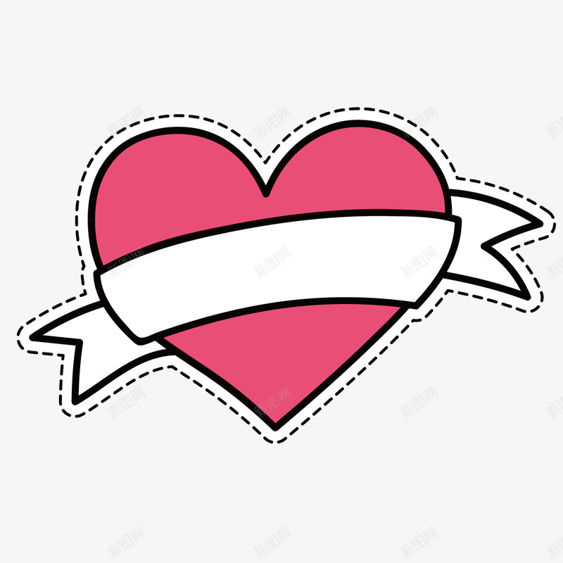 粉色心形图标贴纸矢量图ai_新图网 https://ixintu.com 图标贴纸 平面 心形 标签 爱情 爱没有距离 矢量图 粉色 设计