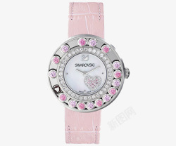 女式手表粉色水钻女表高清图片