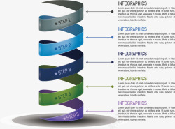 螺旋流程图矢量图素材
