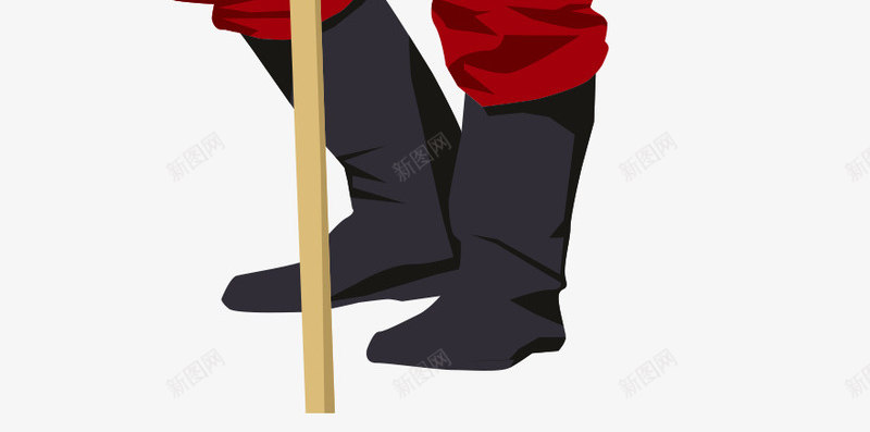 拿着木棍的工人png免抠素材_新图网 https://ixintu.com 卡通 工人 建筑工 红衣服 红衣服的男人 装修人 黄帽子