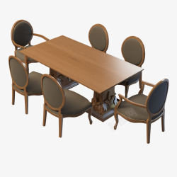 棕色组合会议桌子素材