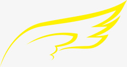 黄色渐变简单线条右边天使翅膀素材