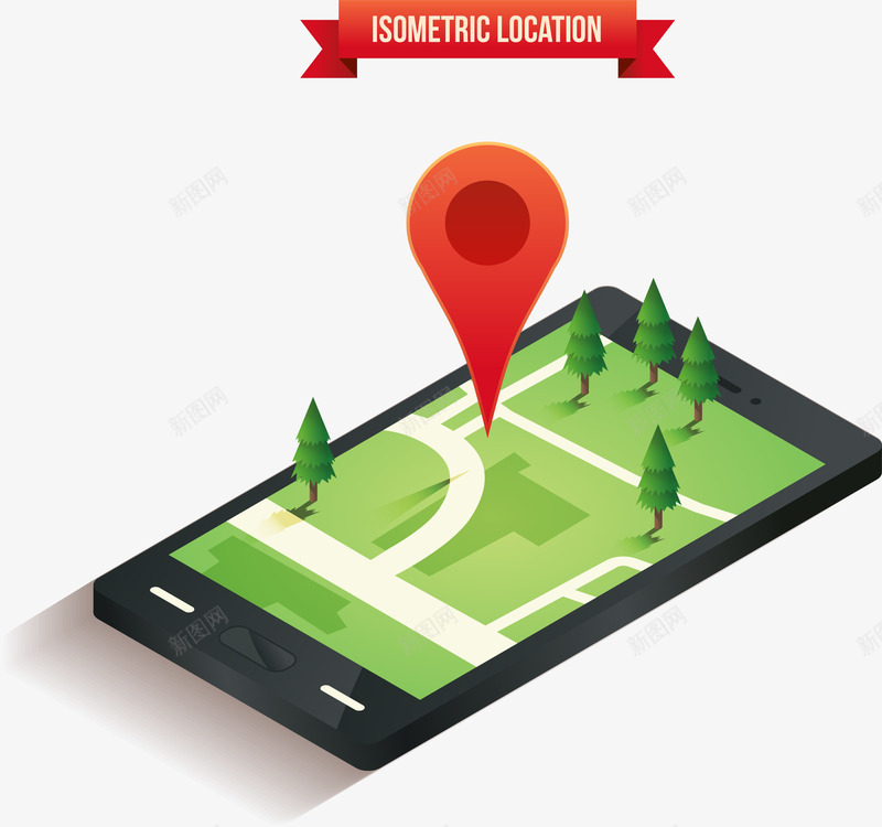 手机地图apppng免抠素材_新图网 https://ixintu.com GPS定位地图 app 地图 城市规划 城市规划图 树木 目的地地图 线路查询 绿化 路线查询