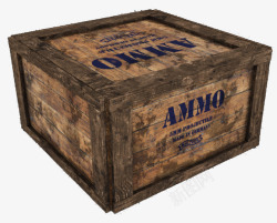 米色长条弹药箱棕色木制弹药箱高清图片