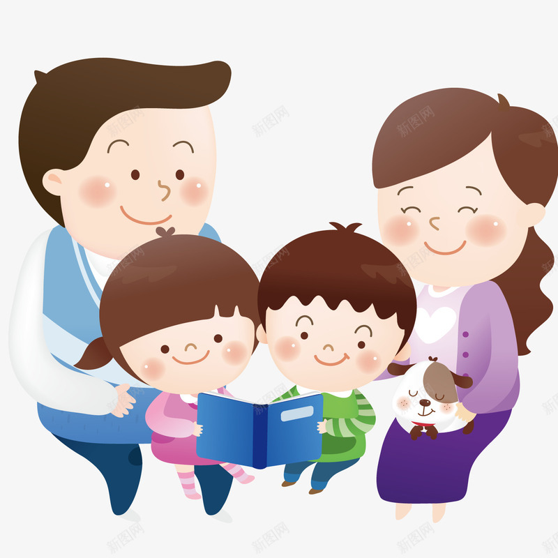 一起学习的一家人png免抠素材_新图网 https://ixintu.com 一家人 学习 幸福