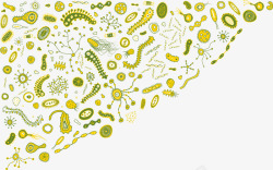 手绘细菌手绘微生物矢量图高清图片