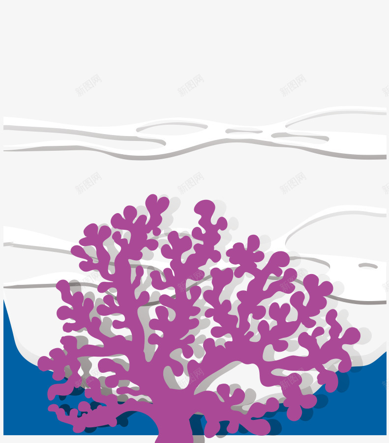 卡通手绘海底紫色珊瑚png免抠素材_新图网 https://ixintu.com 卡通的海底 手绘的珊瑚 矢量的珊瑚 紫色的珊瑚