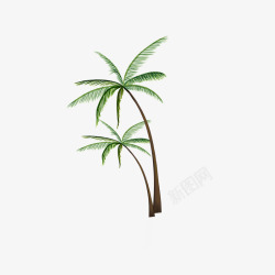 夏天海报植物绿色小清新树木椰子树素材