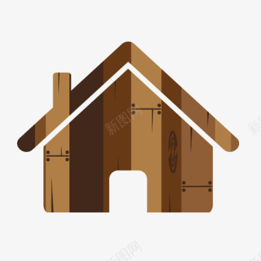 木纹房屋图标图标