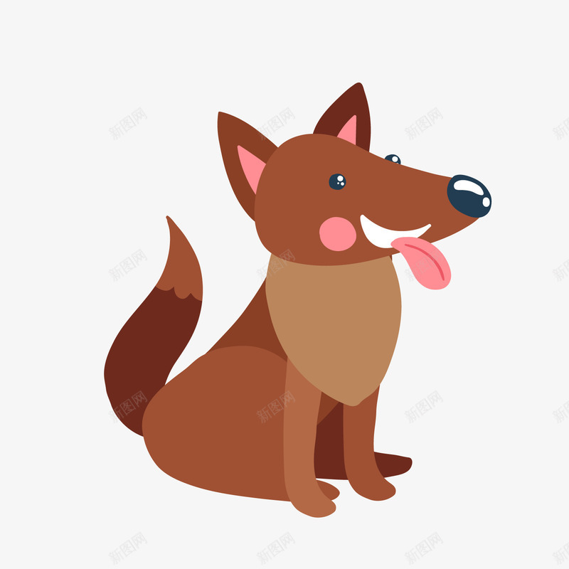 卡通宠物狗png免抠素材_新图网 https://ixintu.com 卡通动物 可爱小狗 宠物小狗 棕色 背景装饰