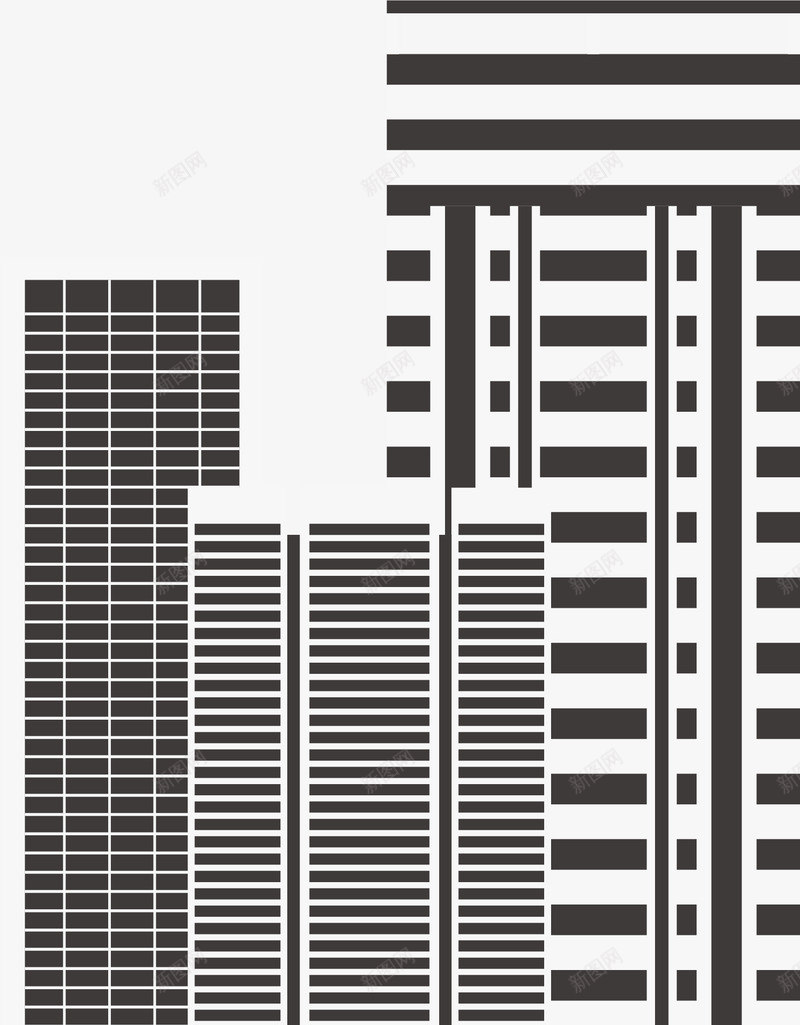 线条黑色都市png免抠素材_新图网 https://ixintu.com 免抠PNG 大厦 大楼 楼房 线条 装饰图案 都市 黑色