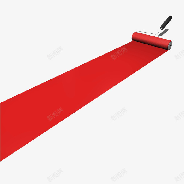 红色滚筒刷png免抠素材_新图网 https://ixintu.com 刷出 刷墙 刷子 春节地毯 油漆滚筒刷 红地毯 红色 装修