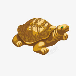 金色乌龟雕塑矢量图素材