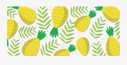 菠萝花纹黄色夏天菠萝花纹矢量图高清图片