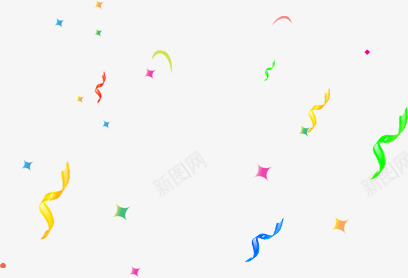 彩带丝带漂浮装饰png免抠素材_新图网 https://ixintu.com 不规则碎片 彩带飘飘 彩色 波浪形 活动 漂浮元素 碎片 背景元素