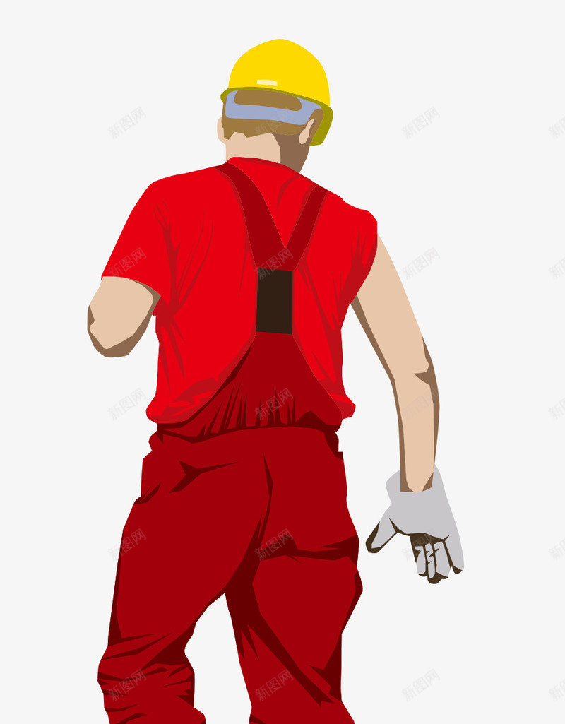 穿红衣服的工人png免抠素材_新图网 https://ixintu.com 工人 建筑工人 红色 红衣服的男人 装修人 装修工人