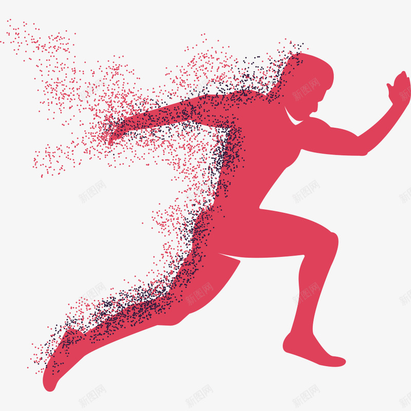 跑步人物奔跑剪影png免抠素材_新图网 https://ixintu.com 人物 人物插图 剪影 奔跑 粉色剪影 跑步 运动