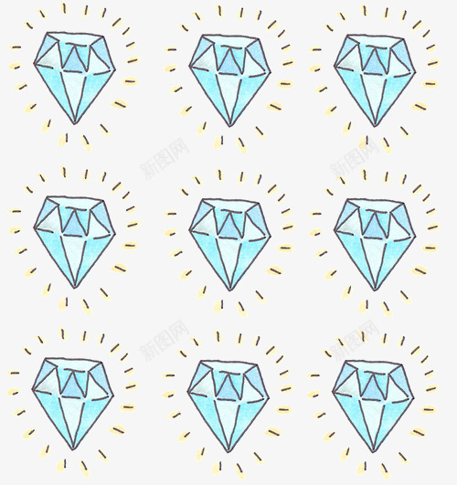 闪闪发光蓝色钻石png免抠素材_新图网 https://ixintu.com 发光 蓝色 钻石 闪闪