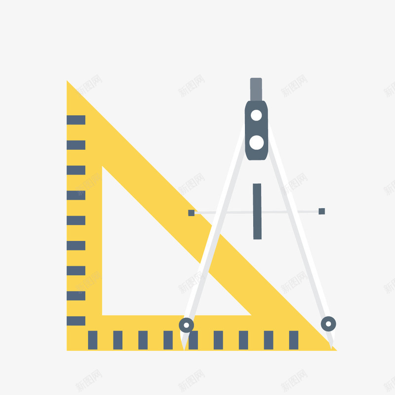 数学三角板圆规矢量图ai免抠素材_新图网 https://ixintu.com 三角板 圆规 数学 矢量图 银色圆规图像